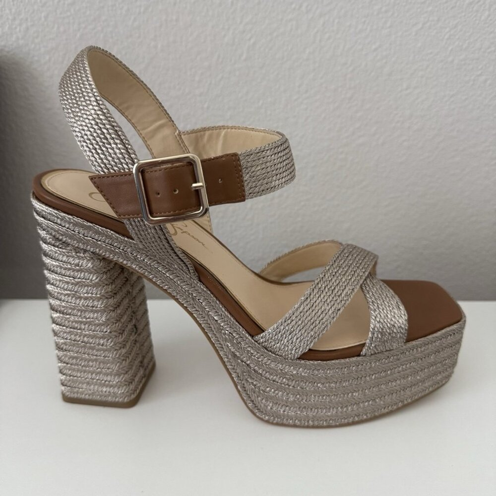 Jessica Simpson Brycen Platino platform sandal, size 10 US, slightly used.
